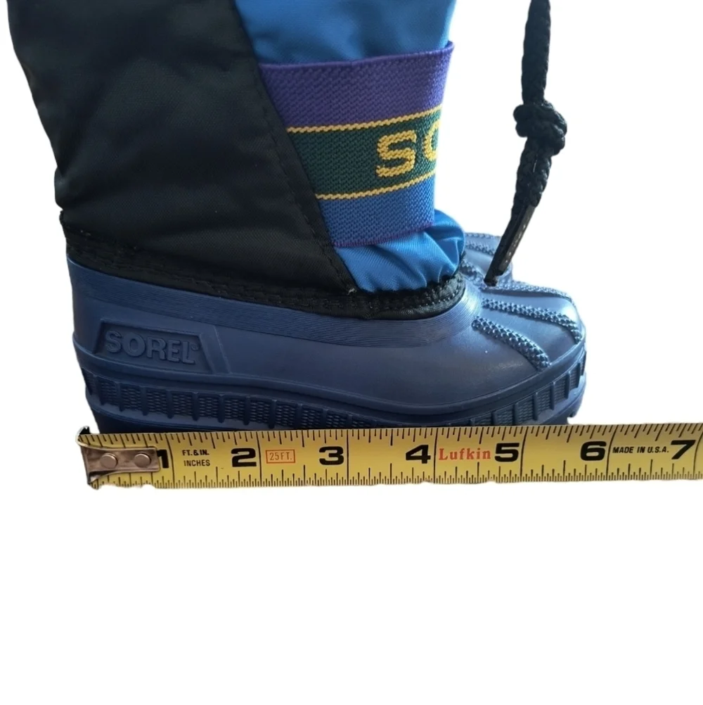 Sorel Blue/Black Winter Snow Boots With Removable Felt Lining Size 6